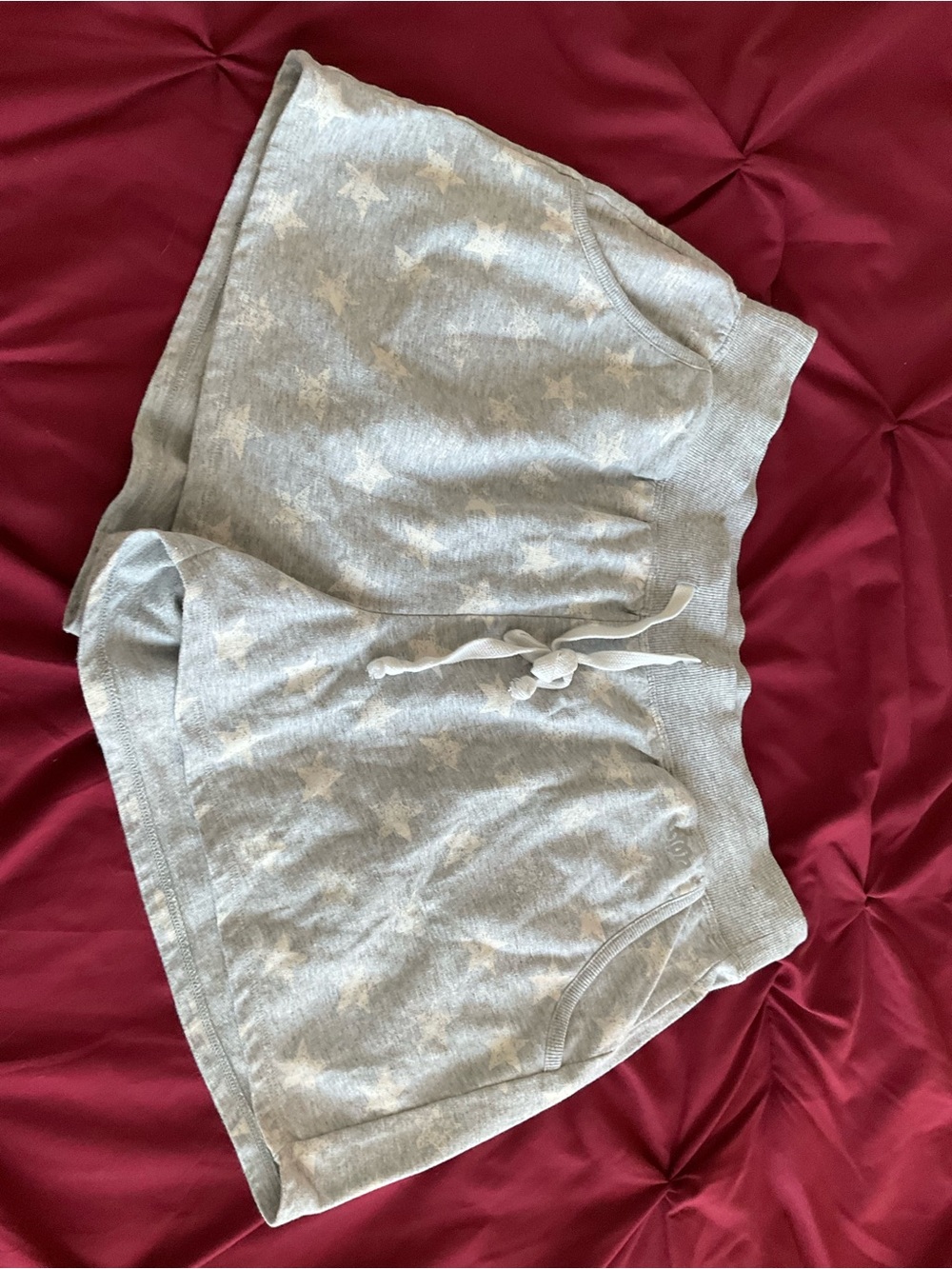 Maurices Light Gray Star-Print Lounge Shorts